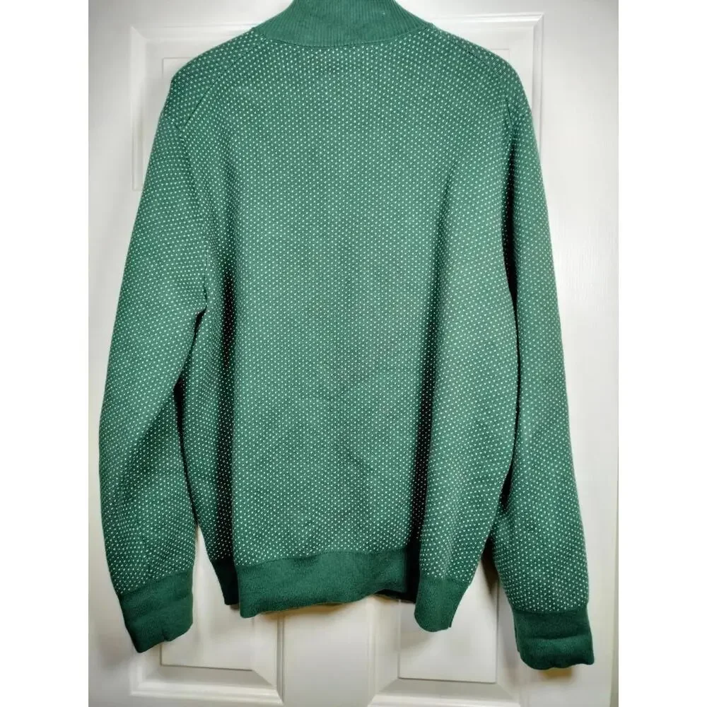 Bonobos Men's Large‎ Cotton Cashmere Birdseye Quarter Zip Sweater Green Pullover